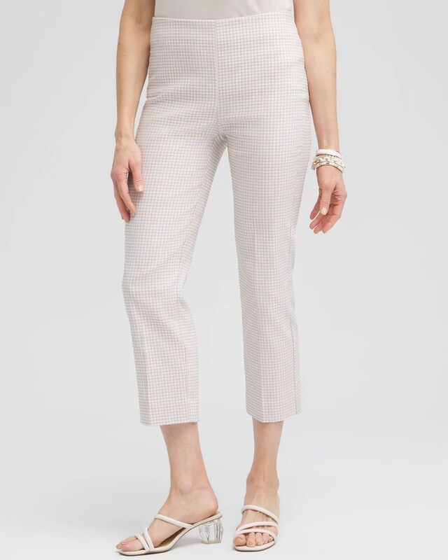 Juliet Gingham Straight Cropped Pants - image 1